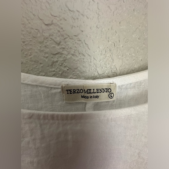 TERZO MILLENNO Linen Blouse Size L - Picture 3 of 6